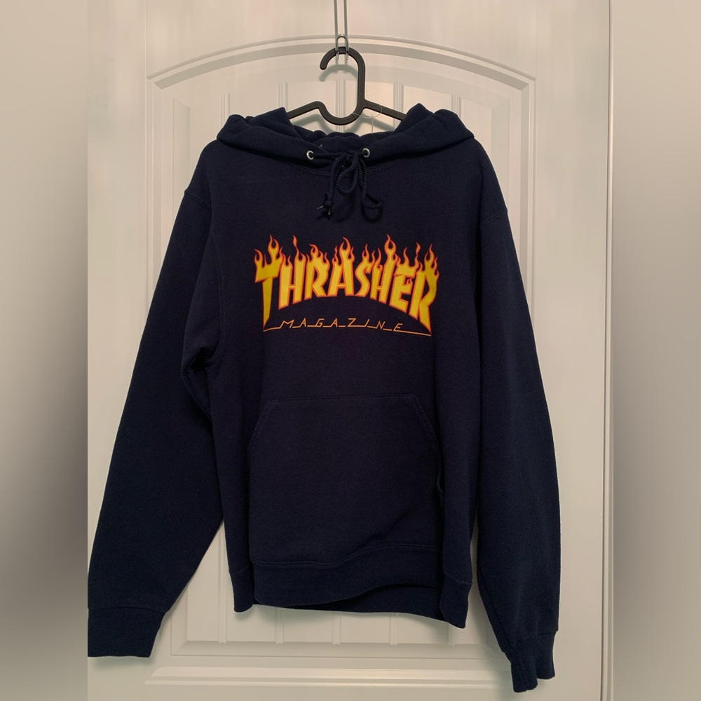 Dark Blue Thrasher Hoodie